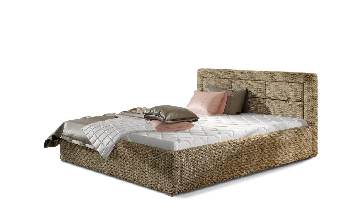 Detail čalouněné postele ROSANO s dřevěným rámem