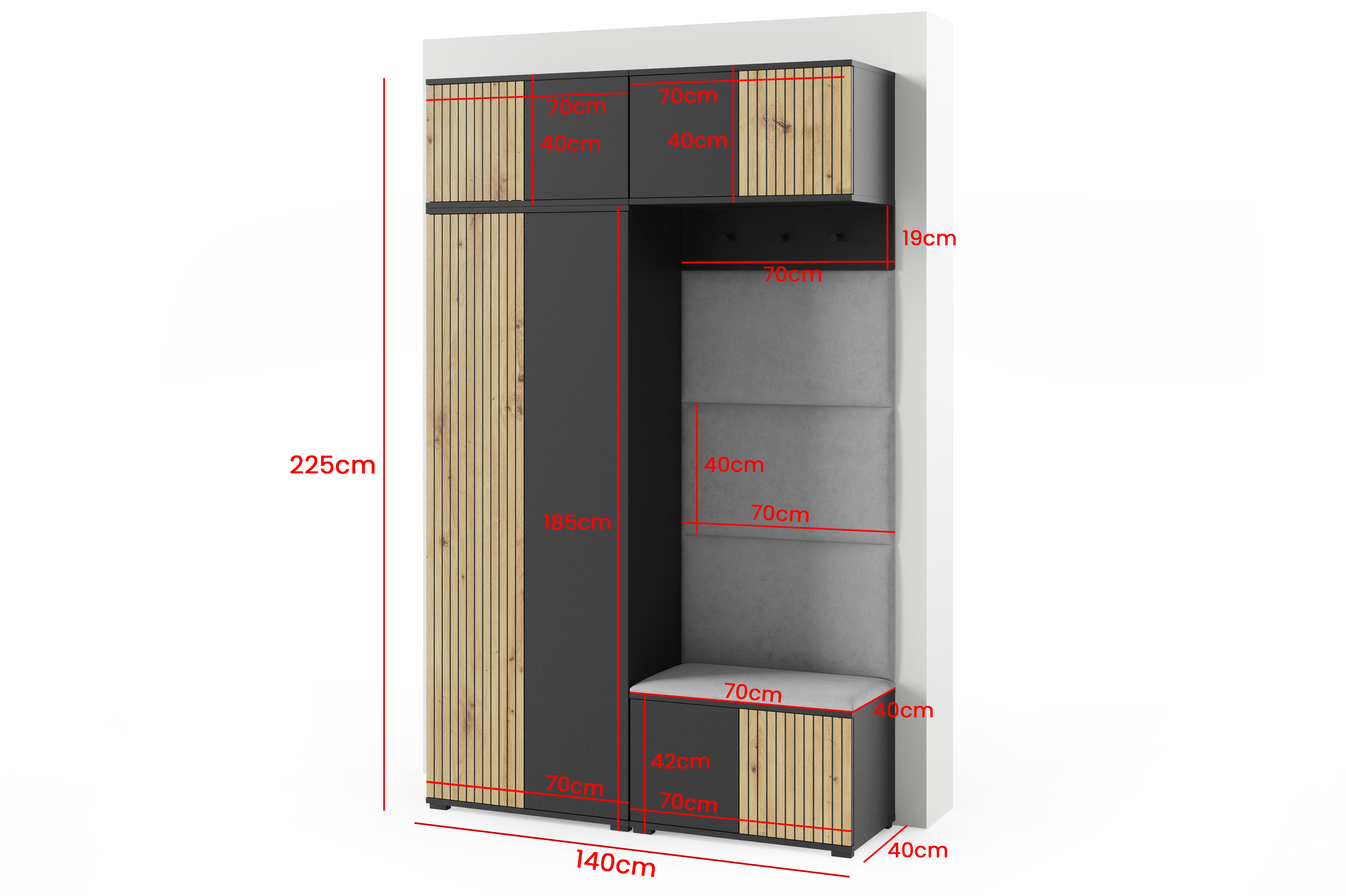 Předsíňová stěna ROSS 3 jako designový doplněk